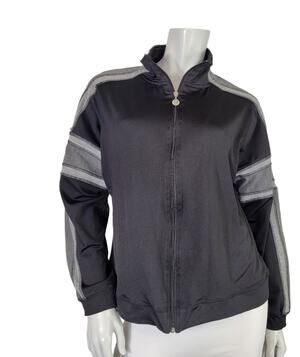 IACTIVE WMS LG Sweatshirt Full Zip Black & Grey Athleisure